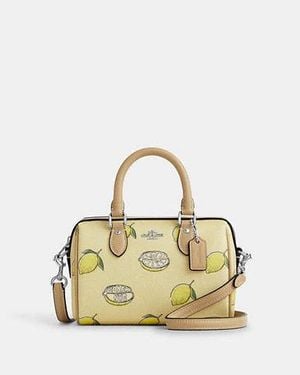 COACH Borsa A Tracolla Mini Rowan Con Stampa Limoni - Nero