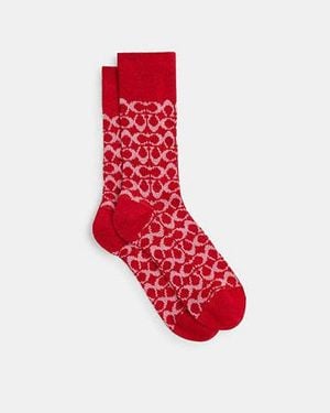 COACH Signature Socks - Red