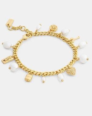 COACH Pearl And Heart Charm Bracelet - Black