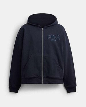 COACH Boxy Full Zip Hoodie - Blue