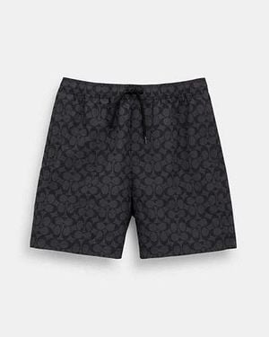 COACH Signature Swim Trunks - Black