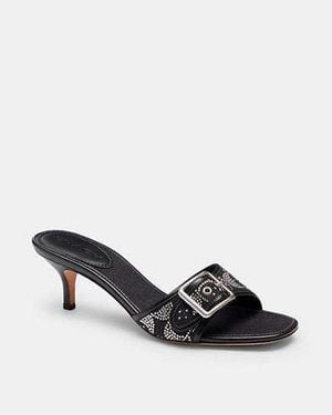 COACH Margot Sandal With Crystal Signature - Black