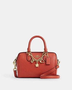 COACH Mini Rowan Crossbody Bag With Charms - Red