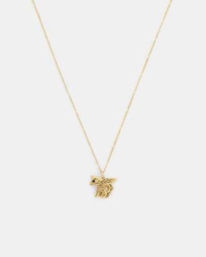 COACH Brushed Pegasus Pendant Necklace - Black