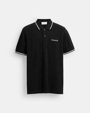 COACH Signature Trim Polo - Black