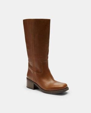 COACH Botte Haute En Pour Femmes, Taille - Noir