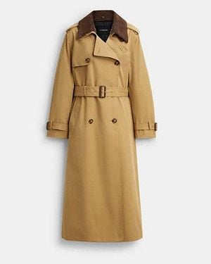 COACH Entspannter Trenchcoat Mit Wildlederkragen Für Frauen - Schwarz