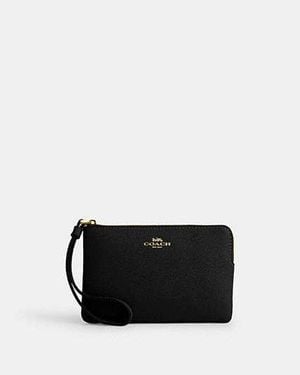 COACH Corner Zip Wristlet - Black