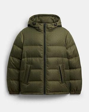 COACH Tonal Signature Down Jacket - Green