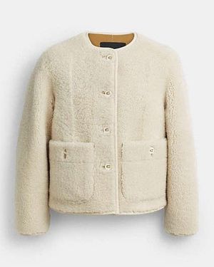 COACH Chaqueta De Punto De Borrego - Negro