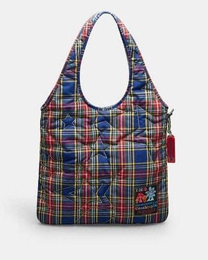 COACH Coachtopia Loop Flat Tote Bag With Star Quilting - Black