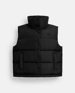 COACH Puffer Jacket Vest - Black