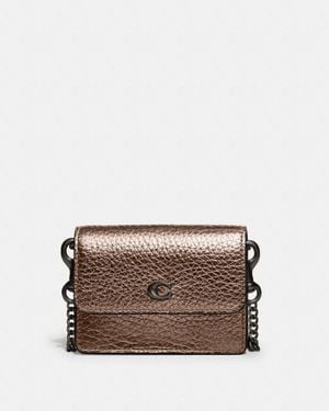 COACH Half Flap Card Case - Brown