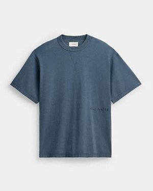 COACH Garment Dye T Shirt In Organic Cotton - Blue