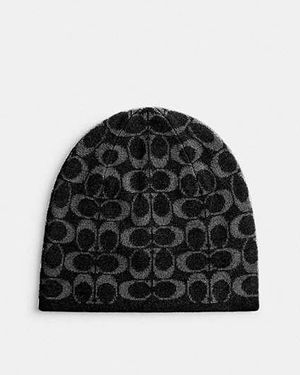 COACH Reversible Signature Beanie - Black