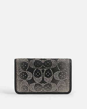 COACH Essential Slim Card Case With Crystal Signature - Black
