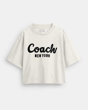 COACH Cursive Signature Cropped T-Shirt - Black