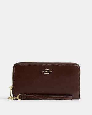 COACH Long Zip Around Wallet - Brown