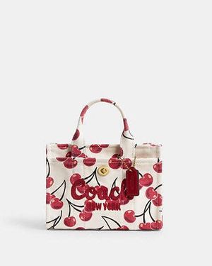 COACH Borsa Larga Cargo 20 Con Stampa Con Ciliegie - Nero