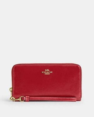 COACH Long Zip Around Wallet - Red