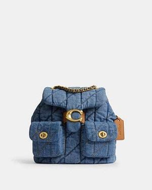 COACH Tabby Backpack With Quilting - Blue