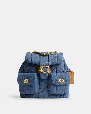 COACH Tabby Backpack With Quilting - Blue
