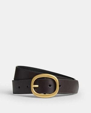 COACH Ovaler Gürtelschnallen-Gürtel, 32 Mm Für Frauen - Schwarz