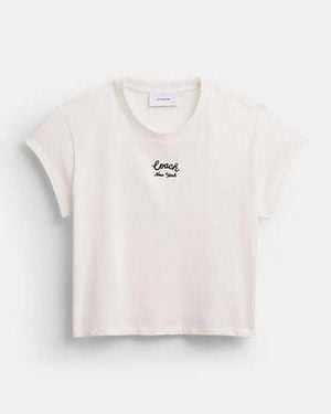 COACH Box-Crewneck-T-Shirt Mit Kappenärmeln Für Frauen - Schwarz