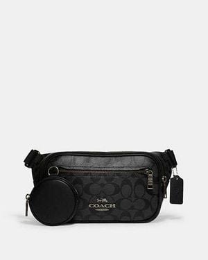 COACH Riñonera Elias En Lona De Firma - Negro