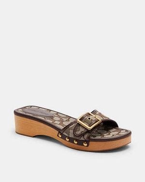 COACH Margot Wooden Sandal - Black