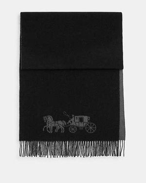 COACH Double Face Oversized Muffler - Black