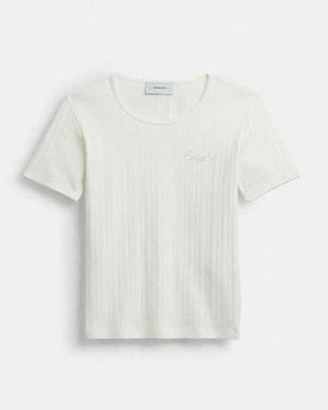 COACH Pointelle T-Shirt - Black