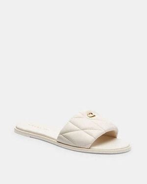 COACH Sandalia Holly Con Acolchado En Blanco, Talla - Negro