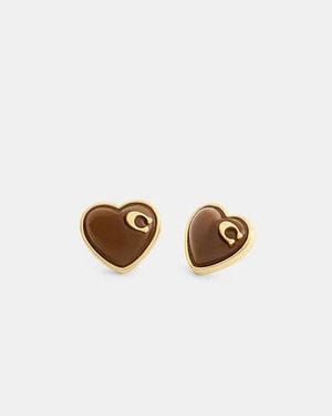 COACH Bold Signature Stud Earrings - Black