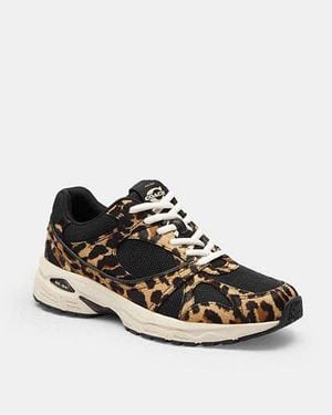 COACH Sport Trainer With Leopard Print - Black