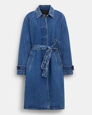 COACH Denim Trench - Blue