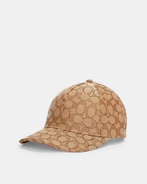 COACH Signature Jacquard Baseball Cap - Natural