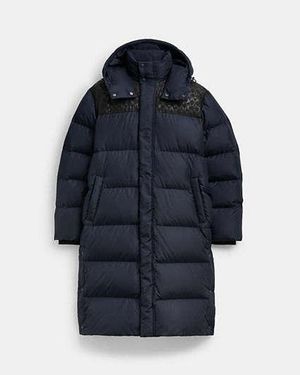 COACH Long Puffer Jacket - Blue