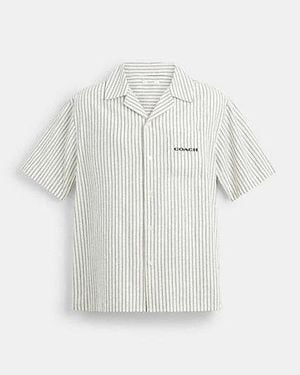 COACH Camicia A Maniche Corte A Righe - Nero