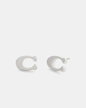 COACH Signature Stud Earrings - Black