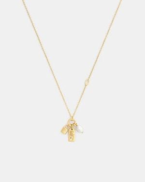 COACH Pearl Charm Pendant Necklace - Black