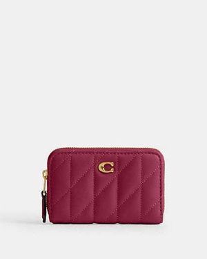 COACH Tarjetero Pequeño Esencial Con Cremallera Y Acolchado Cojín En Rosa - Rojo