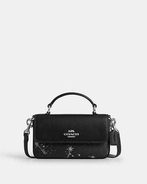 COACH Mini Josie Top Handle Bag With Star Print - Black