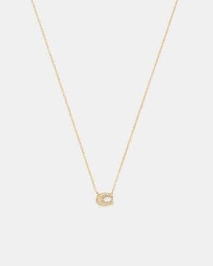 COACH Pavé C Necklace - Black