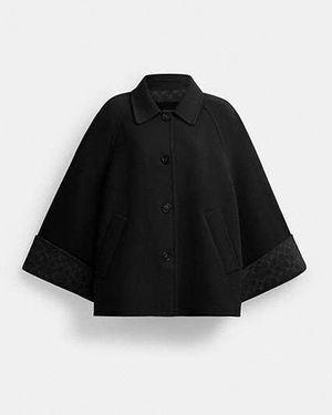 COACH Wool Swing Coat - Black
