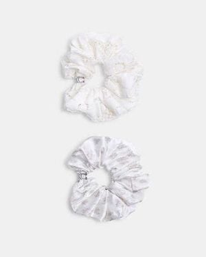COACH Mini Vintage Rose Print And Lace Hair Ties Pack - Black