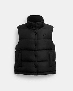 COACH Puffer Jacket Vest - Black