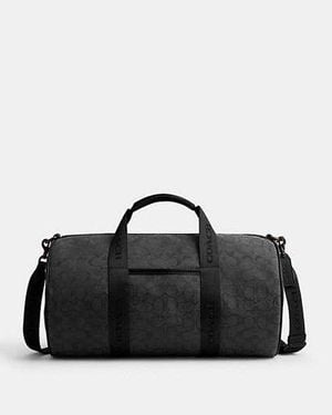 COACH Duffle Theo De Jacquard De Firma - Negro