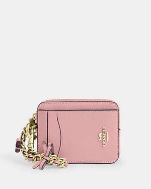 COACH Zip Card Case With Bows - Black