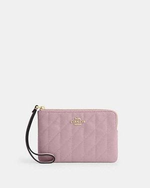 COACH Wristlet Con Cremallera En Esquina Y Acolchado - Negro